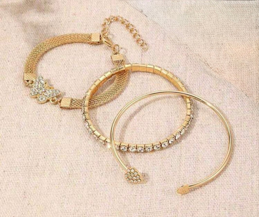 3 PC Butterfly Bracelet