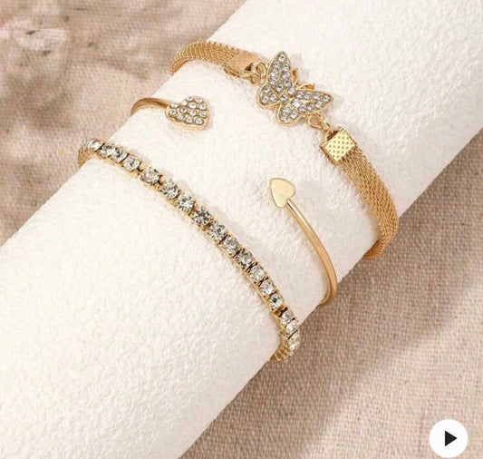 3 PC Butterfly Bracelet
