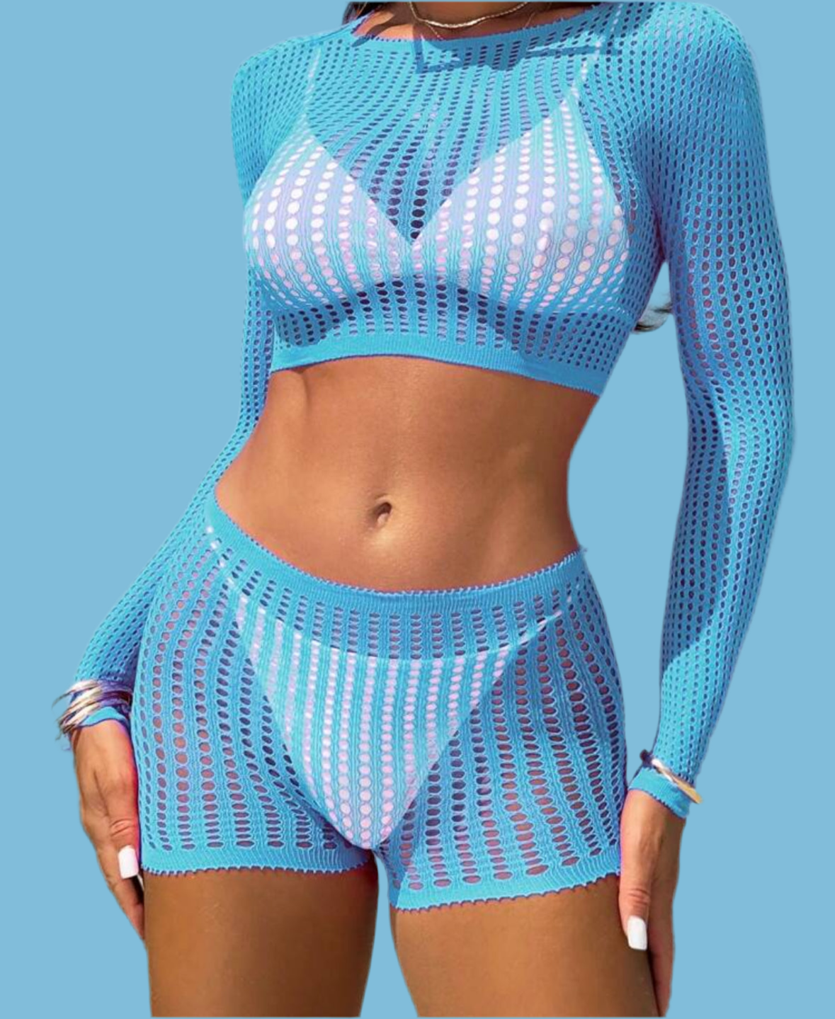 Long Sleeve/Shorts Beach Cover Up