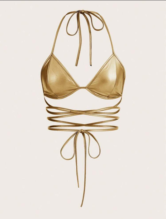 Criss Cross Backless Halter Top