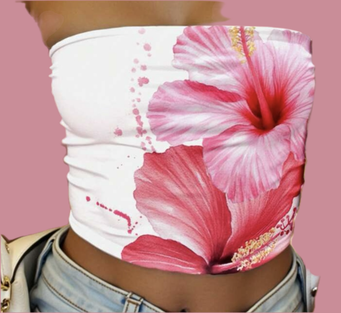 Floral Print Tube Top
