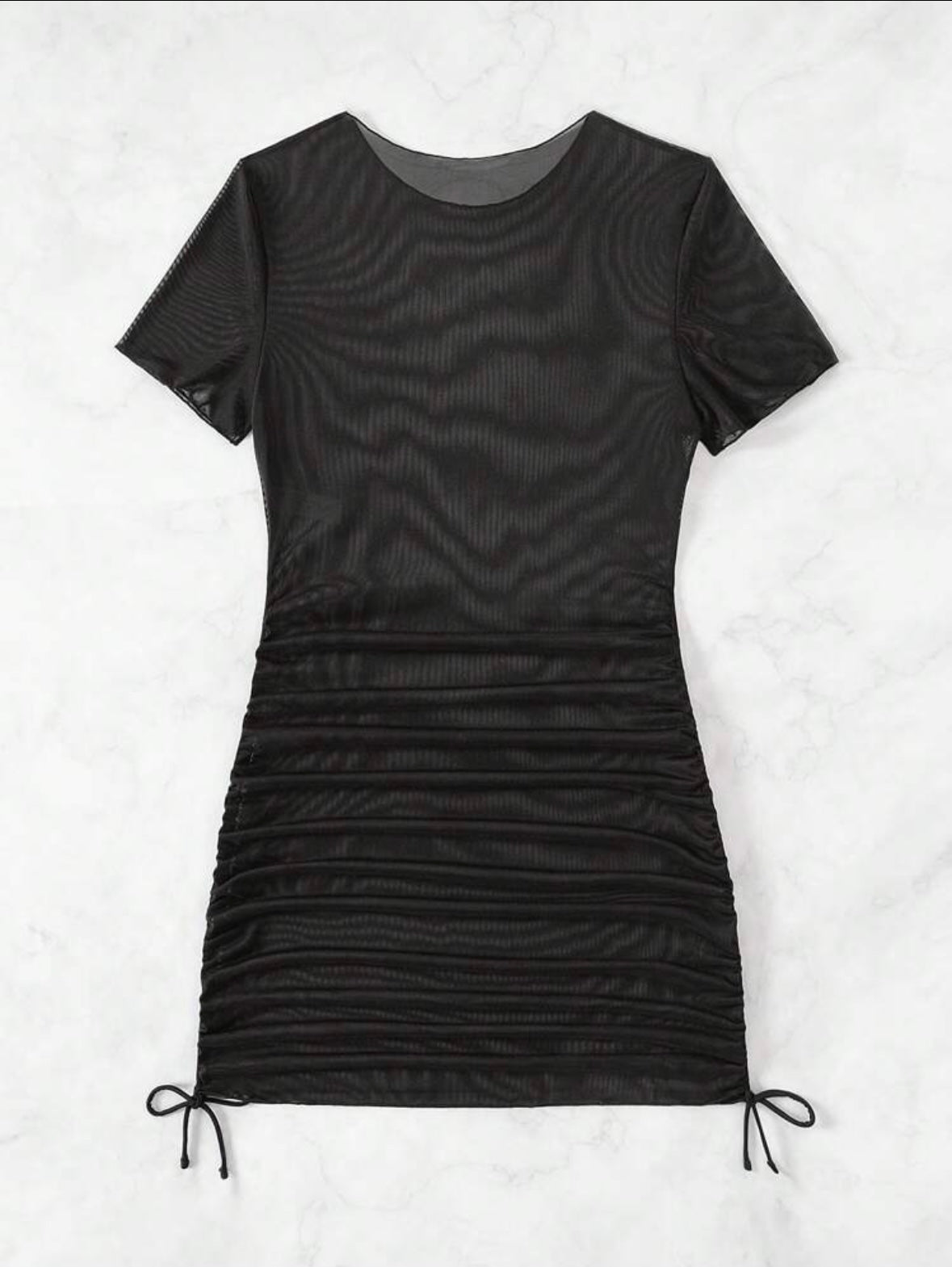 Black Mesh Beach Cover Up